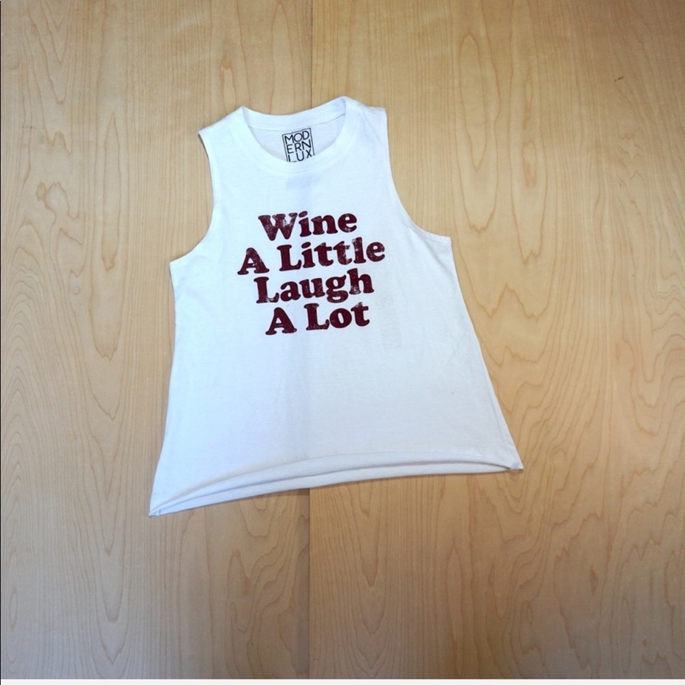 •Modern Lux Tank Top Wine A Little Laugh A Lot